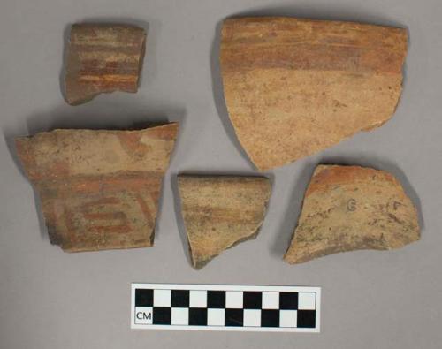 21 painted rim potsherds