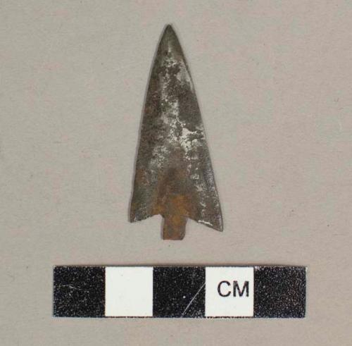 Ferrous metal, stemmed projectile point