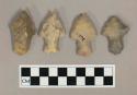 Chipped stone projectile points, stemmed
