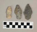 Chipped stone projectile points, stemmed, chert.