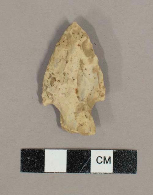 Chipped stone projectile point, stemmed, chert.