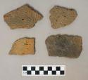 Ceramic, earthenware, body and rim sherds including incised and impressed decoration