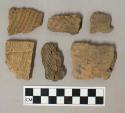 Ceramic, earthenware, body, rim, and base sherds including incised and impressed decoration