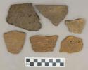 Ceramic, earthenware, body and rim sherds including punctate, incised, and impressed decoration