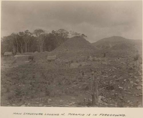 Main structure looking north, Pyramid 16 in foreground