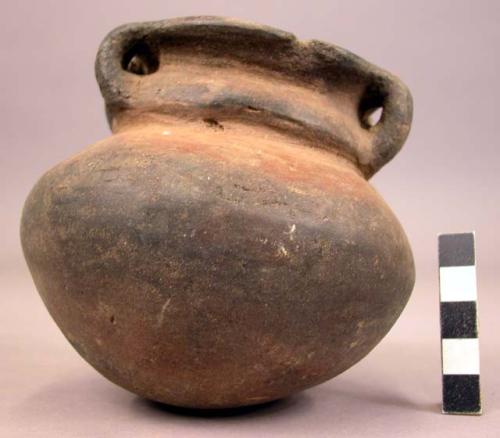 Pottery jar, small, double handles