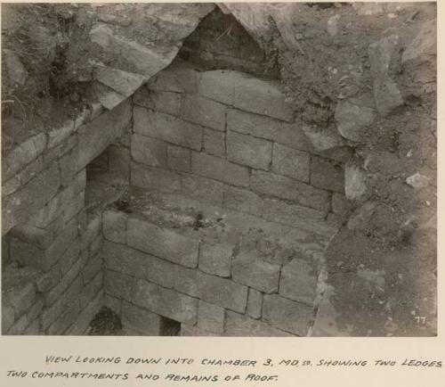 View looking down into Chamber 3, Mound 50