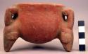 Red pottery tripod bowl (contains beads)