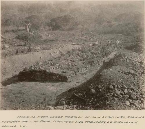 Mound 36 from lower terrace of main structure, looking southeast