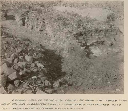 Western wall of Mound 36 from southwest corner looking north