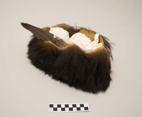 Shaman's head band, bear skin