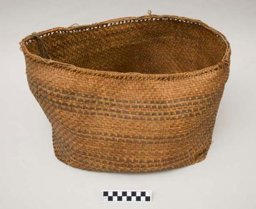 Woven cedar bark bag.