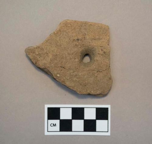 Rim sherd with drilled hole