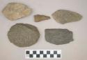 Stone, non-cultural fragments with broken triangular, stemmed, and ovate bifaces