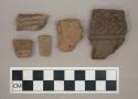 Ceramic, earthenware, body sherds and pipe bowl fragments with incised and impressed decoration