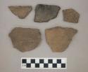 Ceramic, earthenware, body and rim sherds including punctate and incised decoration