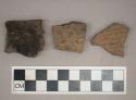 Ceramic, earthenware, body and rim sherds with impressed decoration