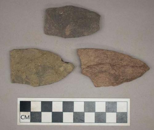Chipped stone, broken lanceolate and stemmed bifaces