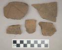 Ceramic, earthenware, body sherds with incised, and impressed decoration