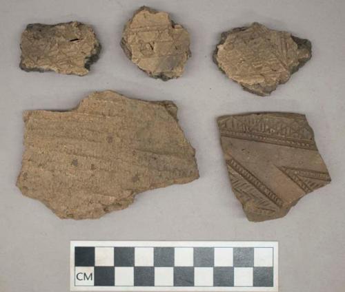 Ceramic, earthenware, body sherds with impressed decoration