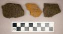 Ceramic, earthenware, body and rim sherds with punctate and impressed decoration