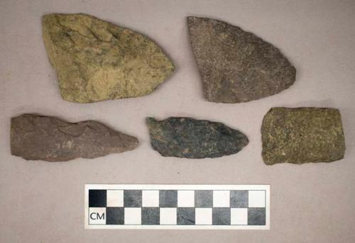 Chipped stone, broken lanceolate and stemmed bifaces