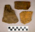 Ceramic, earthenware, body and rim sherds with impressed decoration