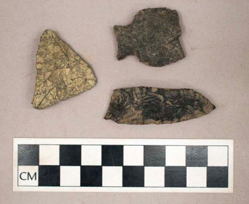 Chipped stone, triangular and stemmed bifaces