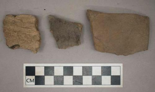 Ceramic, earthenware, body and rim sherds with impressed decoration