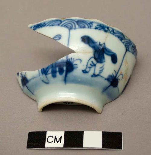 Fragmentary hand-painted porcelain teacup