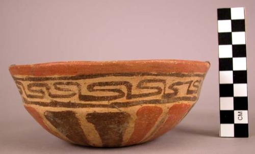 Black and red on buff ware simple bowl