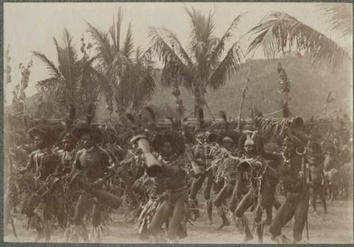 Large group of men with drums