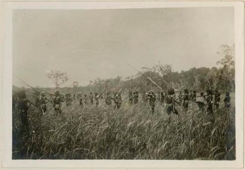 Men meeting for a hunt