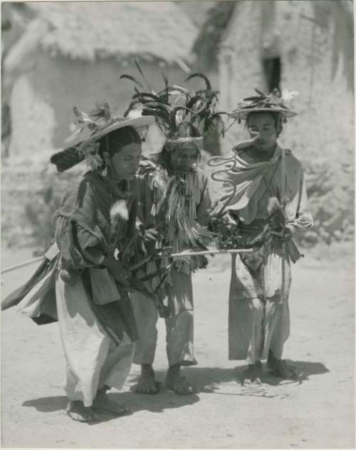 Leaders of Peyote dance in front of the altar to Grandfather Fire