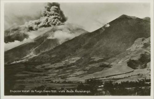 Eruption of Fuego volcano seen from Alotenango