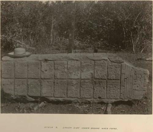 Stela 9, lower side underground when found