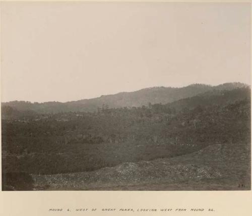 Mound 6, west of Great Plaza, looking west from Mound 26