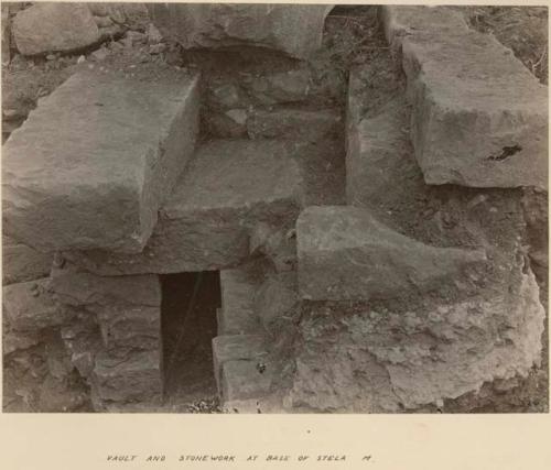 Vault and stonework at base of Stela M