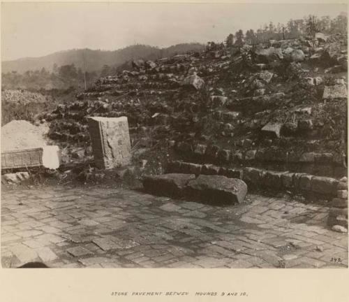 Stone pavement between Mounds 9 and 10