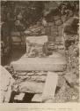 Excavation in front of Stela I, showing vault
