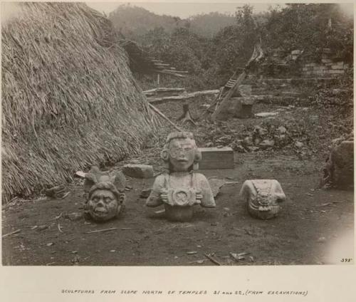 Sculptures from slope north of Temples 21 and 22