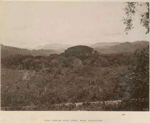 View looking west from main structure