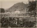 Hieroglyphic stairway, cleared 1899-1900, showing blocks from debris and Mound 26