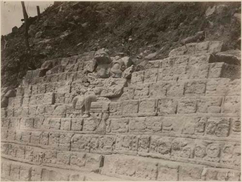 Hieroglyphic stairway, upper portion, looking northeast