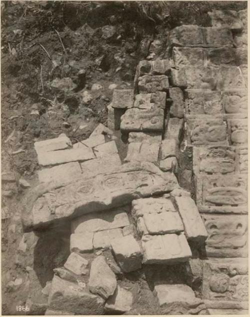 Structure at north side of hieroglyphic stairway, cleared 1899-1900