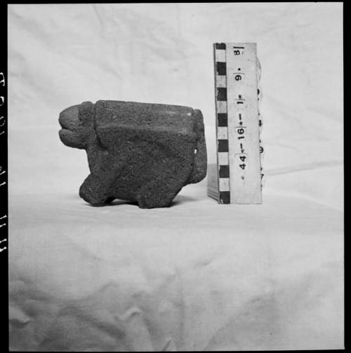 Small Rectangular Tetrapodal Jaguar-Effigy Stone Mortar