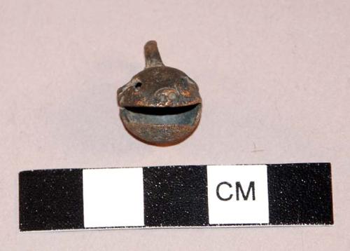 Copper bell, animal head