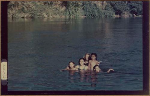 Eleanor Lothrop and four others swimming