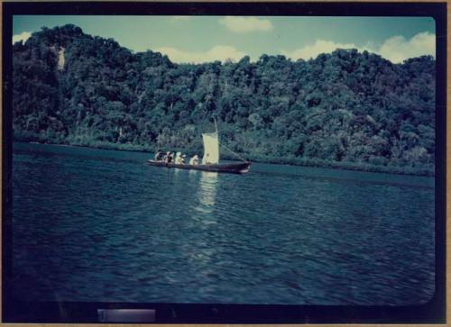 Boat sailing near mouth of Rio Diquis