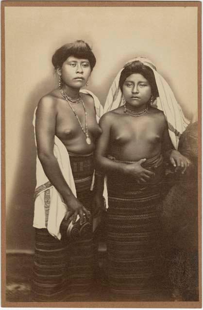 Studio portrait of two women